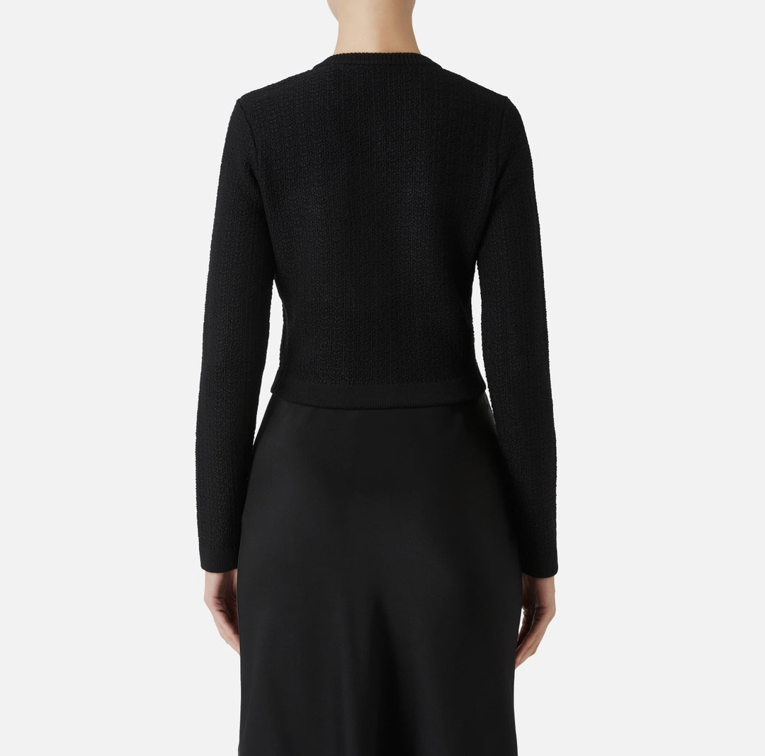 ELS-MK17S47 BLACK KNIT CARDIGAN