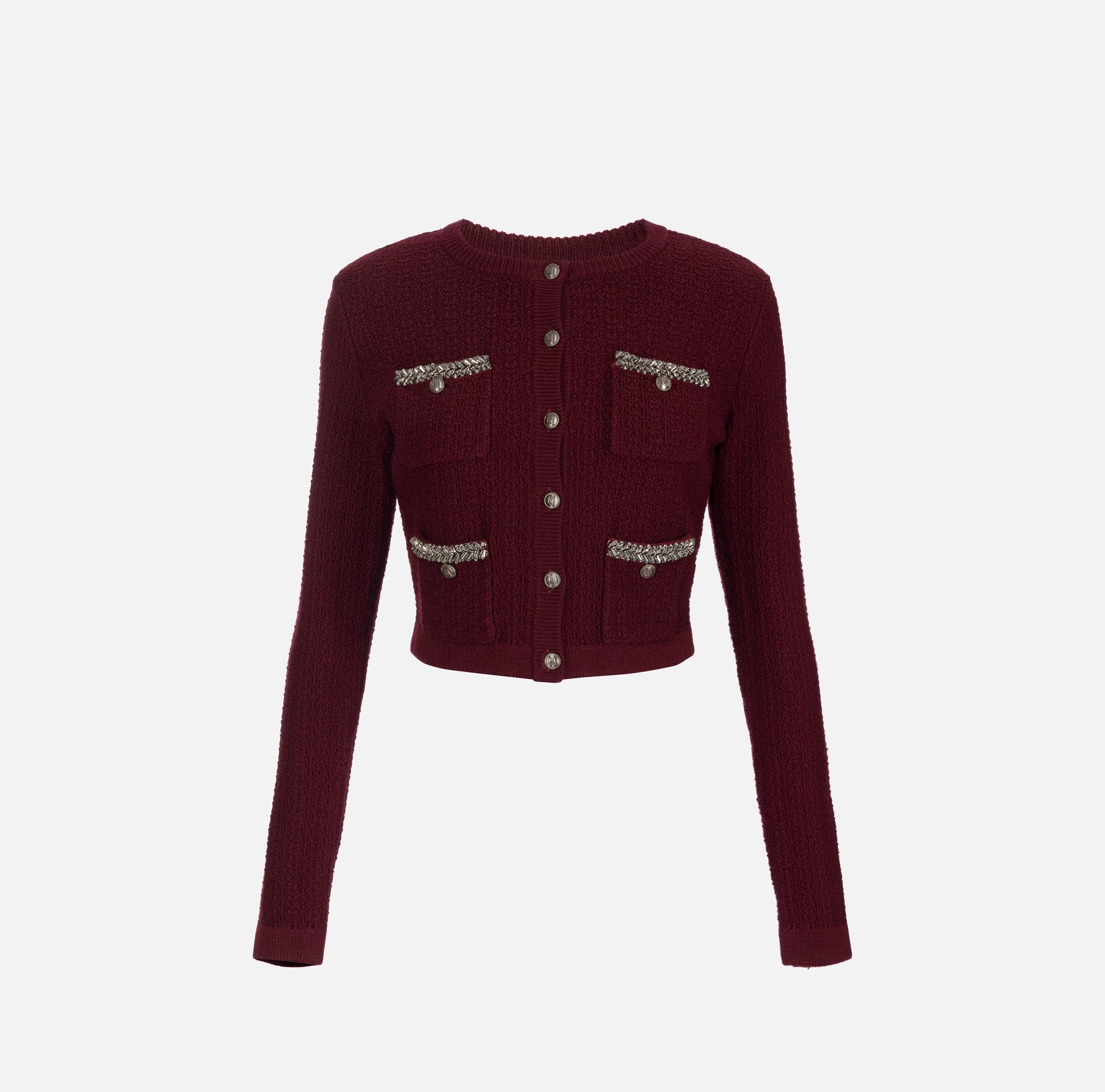 ELS-MK17S47 BURGANDY KNIT CARDIGAN