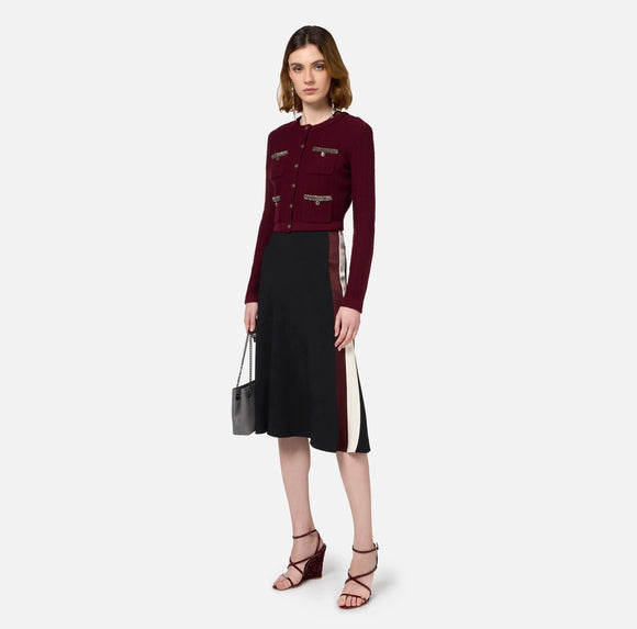 ELS-MK17S47 BURGANDY KNIT CARDIGAN