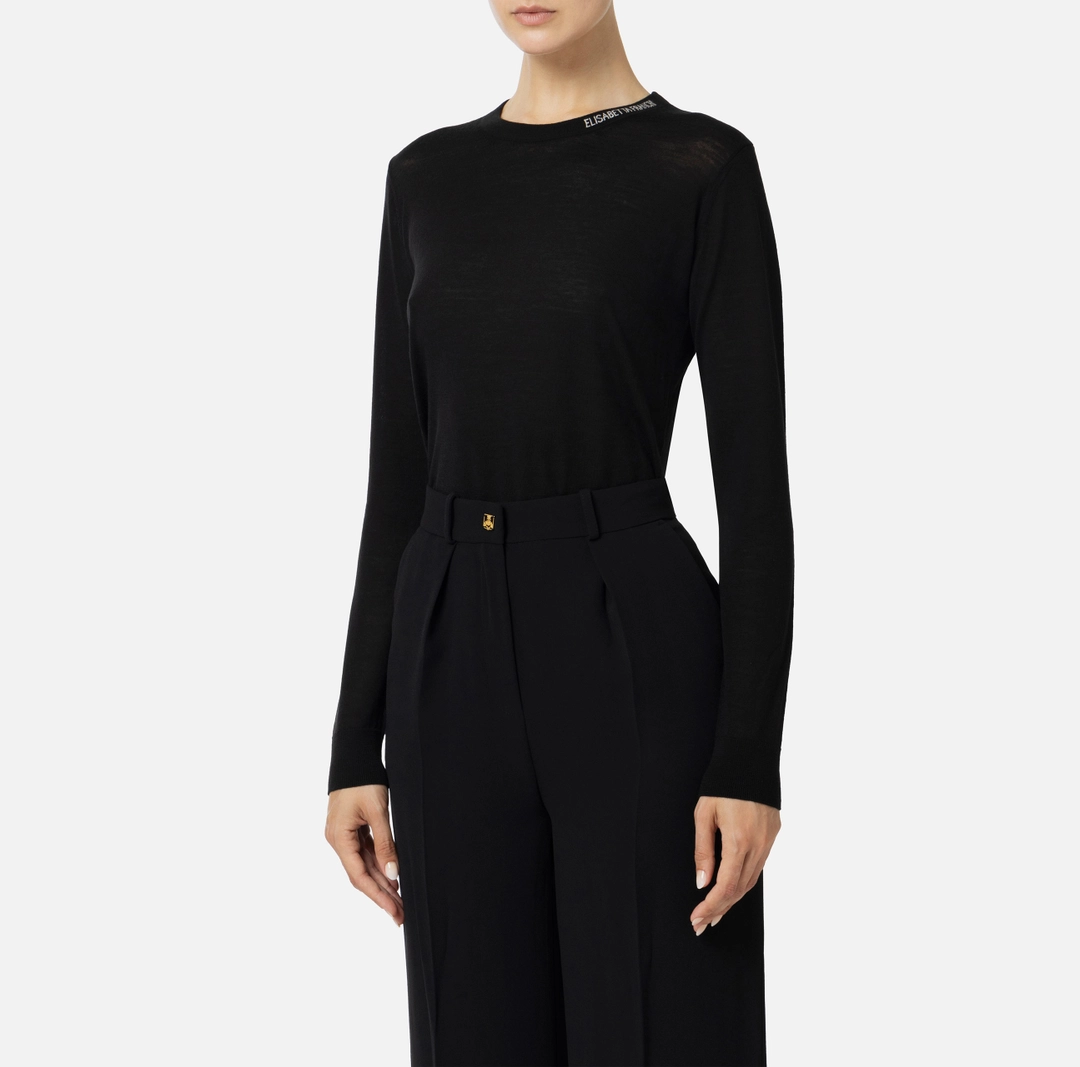 ELS-MK24S47 BLACK KNIT TOP