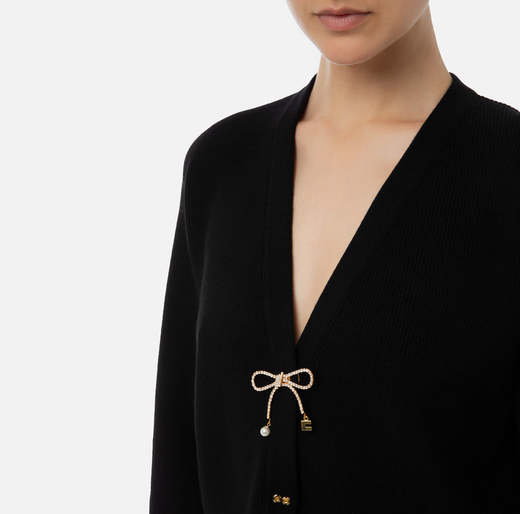 ELS-MK26S37E2 BLACK BOWS CARDIGAN