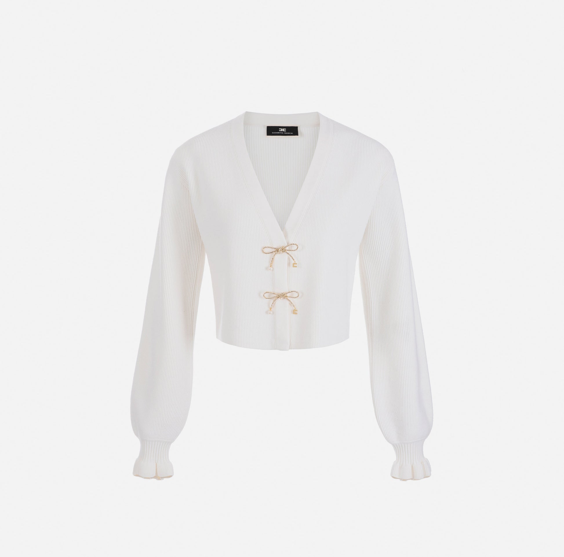 ELS-MK26S37E2 CREAM BOWS CARDIGAN