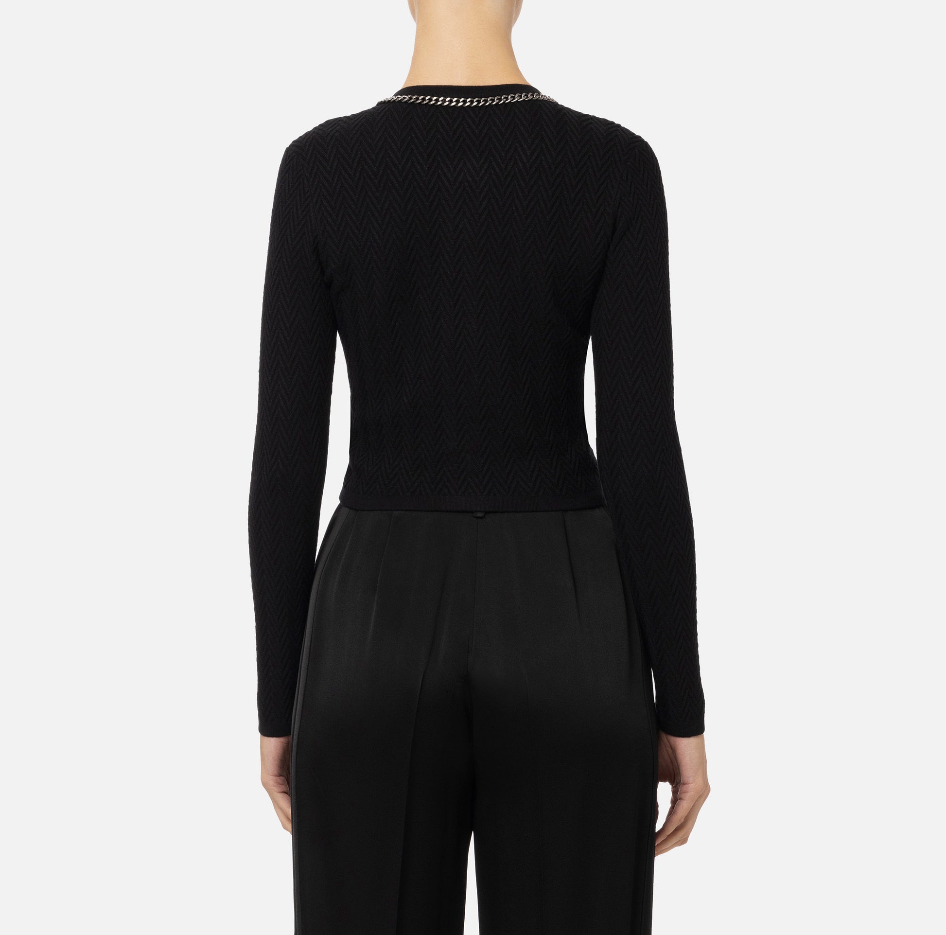 ELS-MK30B47 BLACK CHAIN ZIP TOP