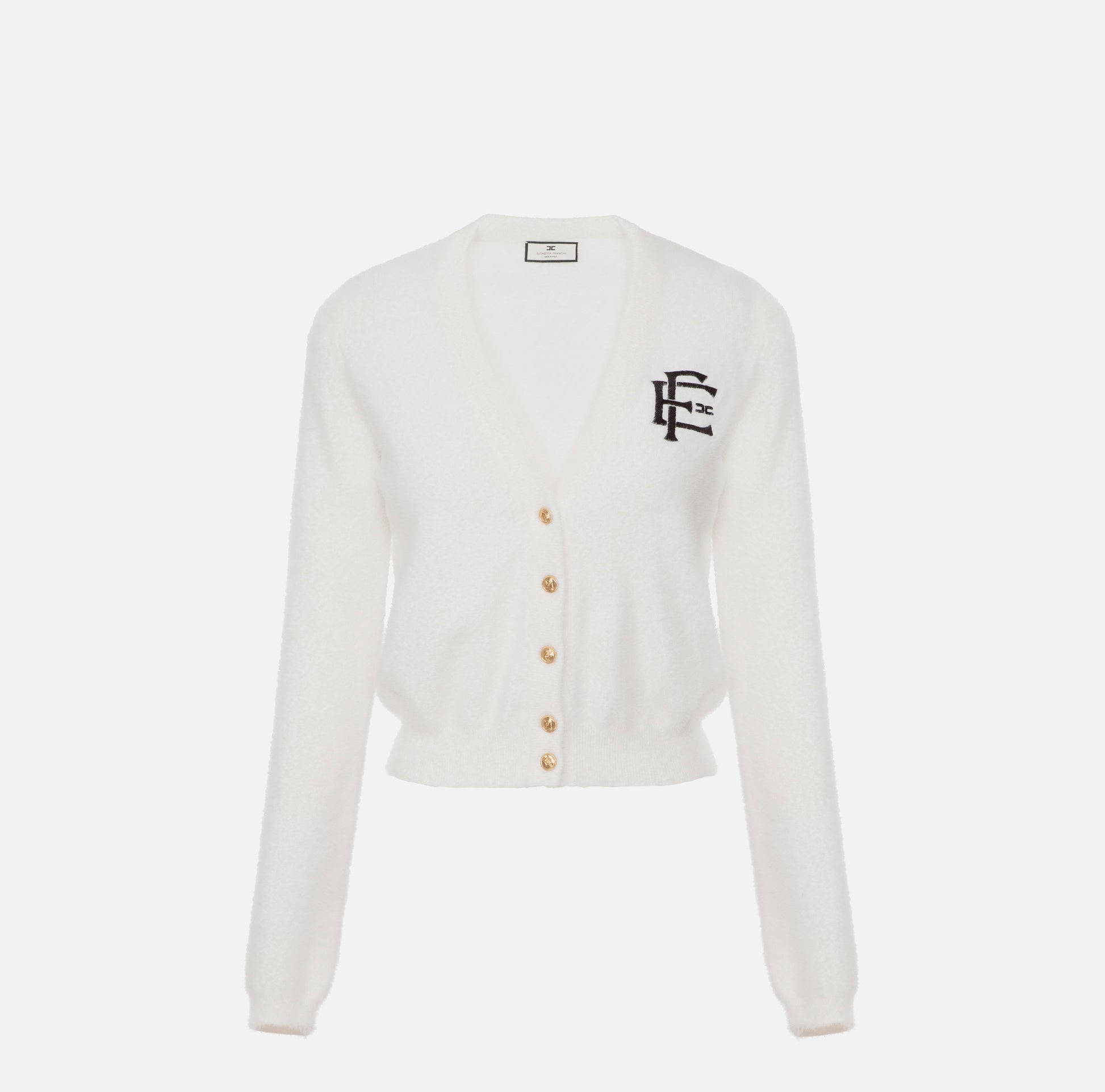 ELS-MK32M37E2 CREAM&BLACK LOGO CARDI
