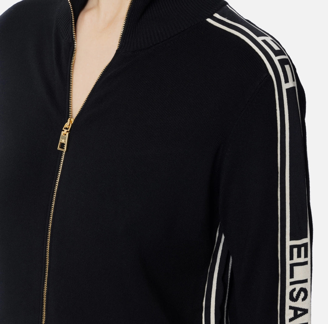 ELS-MK33S51 BLACK&BEIGE ZIPUP TOP