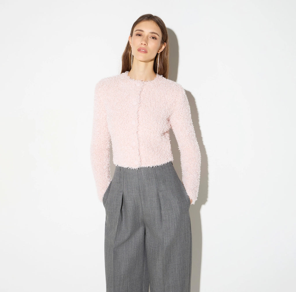 ELS-MK34T67 MARSHMALLOW FLEECE CARDIGAN
