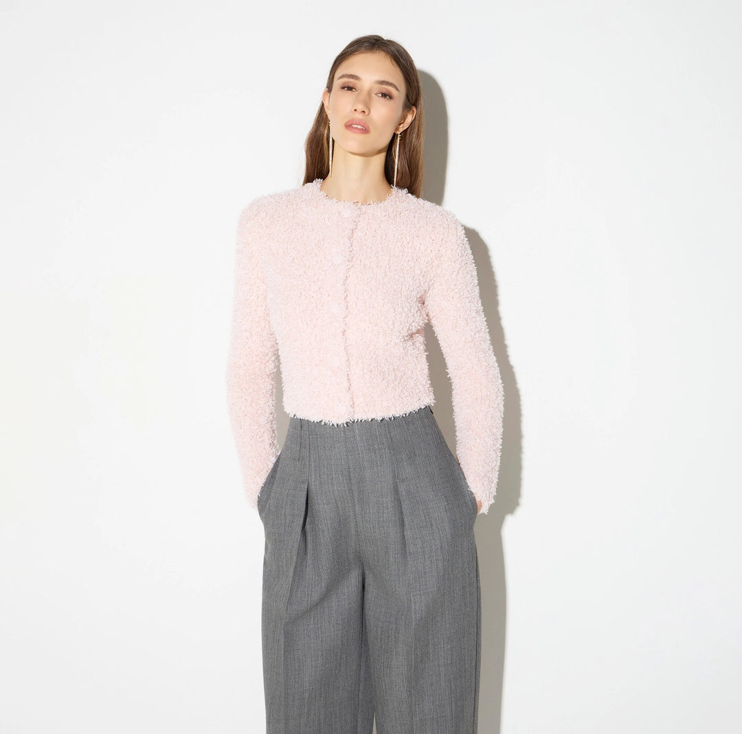 ELS-MK34T67 MARSHMALLOW FLEECE CARDIGAN