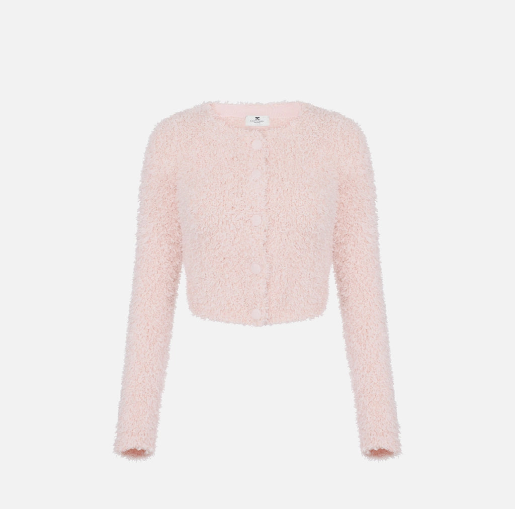 ELS-MK34T67 MARSHMALLOW FLEECE CARDIGAN