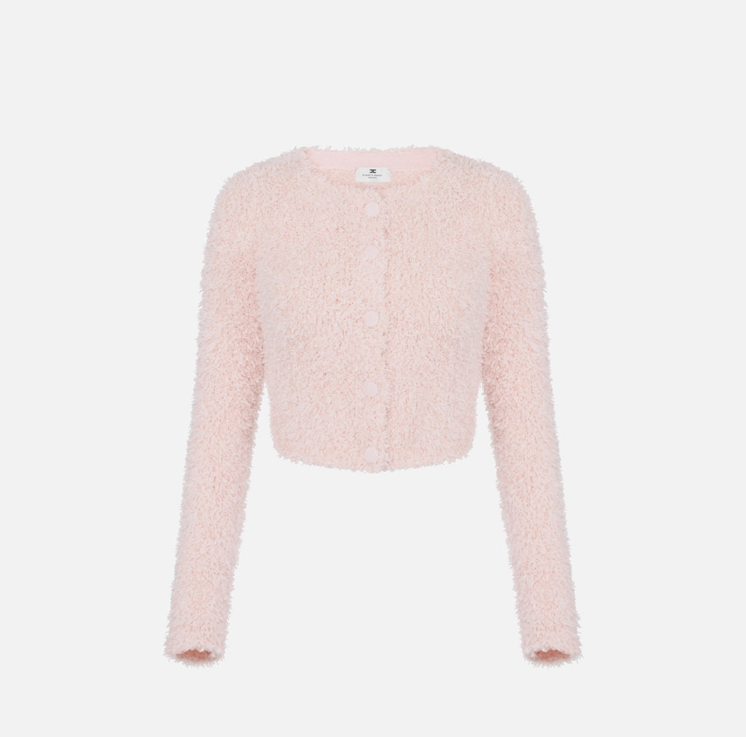 ELS-MK34T67 MARSHMALLOW FLEECE CARDIGAN
