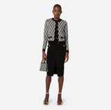 ELS-MK64B36E2 BLACK&CREAM CARDIGAN
