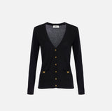 ELS-MK84T52 BLACK BUTTON CARDIGAN