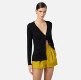 ELS-MK84T52 BLACK BUTTON CARDIGAN