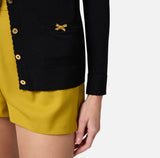 ELS-MK84T52 BLACK BUTTON CARDIGAN