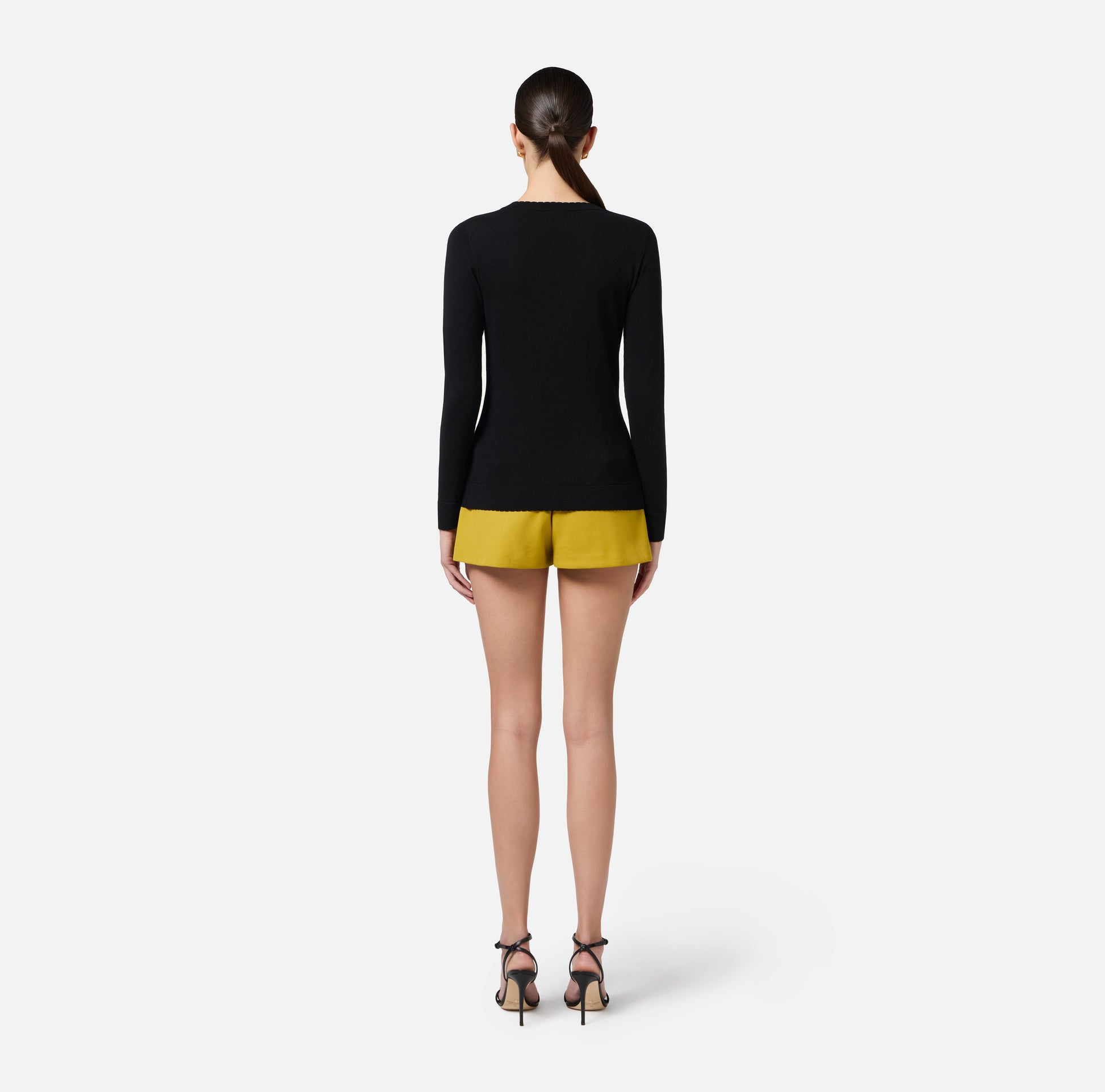 ELS-MK84T52 BLACK BUTTON CARDIGAN
