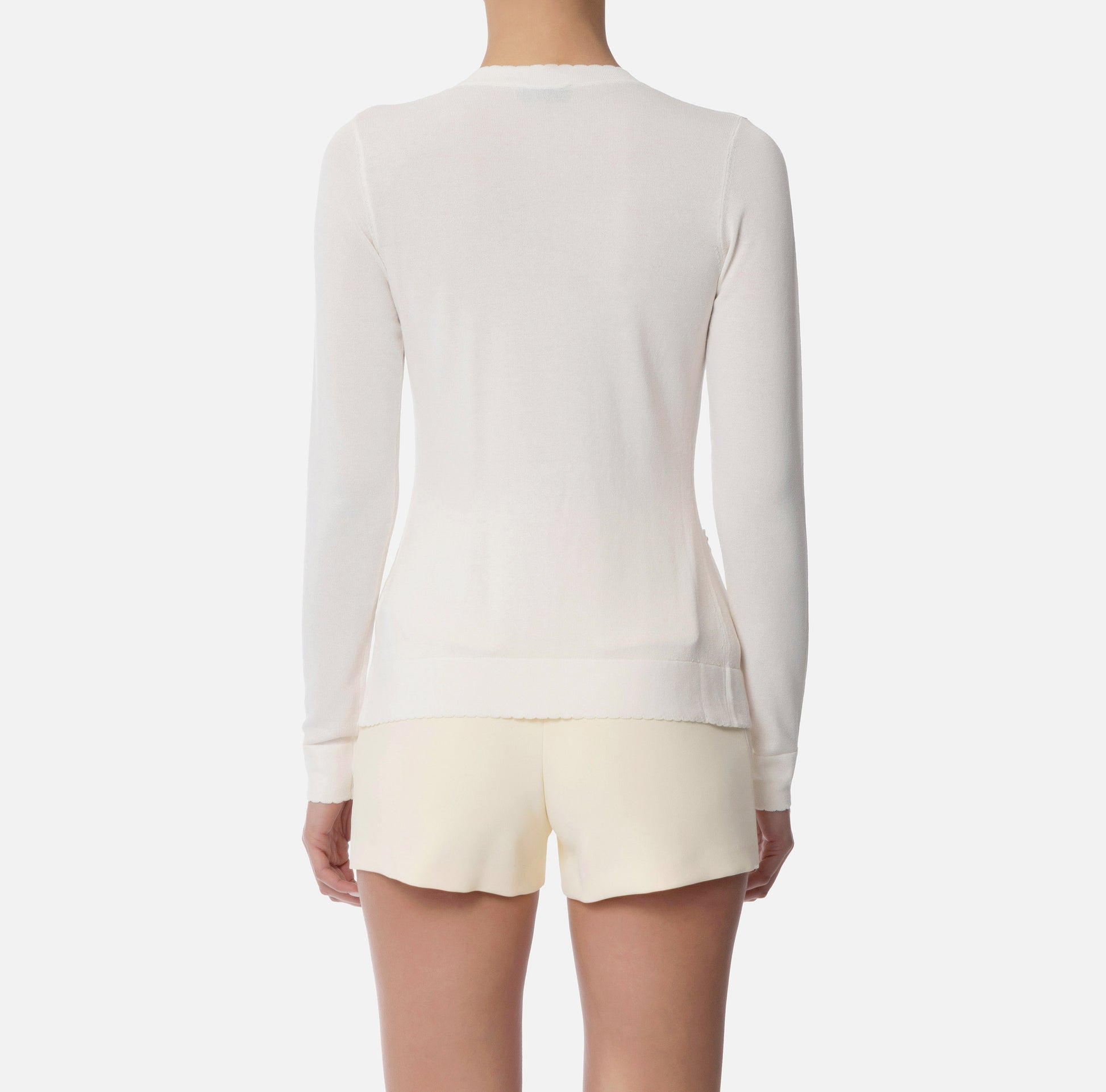 ELS-MK84T52 IVORY BUTTON CARDIGAN