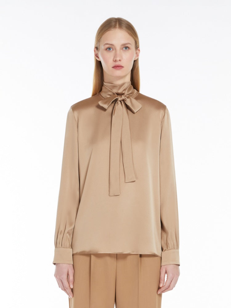 MAX-2426116032 MARAT IVORY BOW BLOUSE