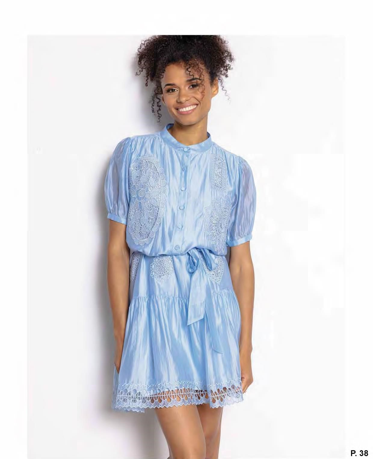 DRC-D230VW72 MONY BLUE COTTON&LACE DRESS