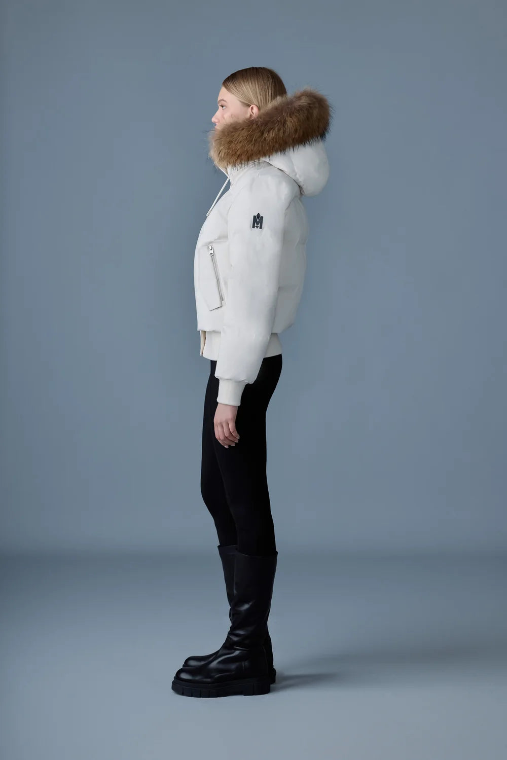 MKG-NEFI-F CREAM FUR HOODED JACKET