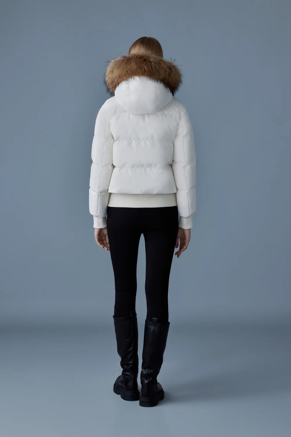MKG-NEFI-F CREAM FUR HOODED JACKET