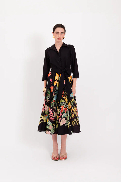 LAV-B7WD006 NINNI BLACK FLORAL PRINT DRE