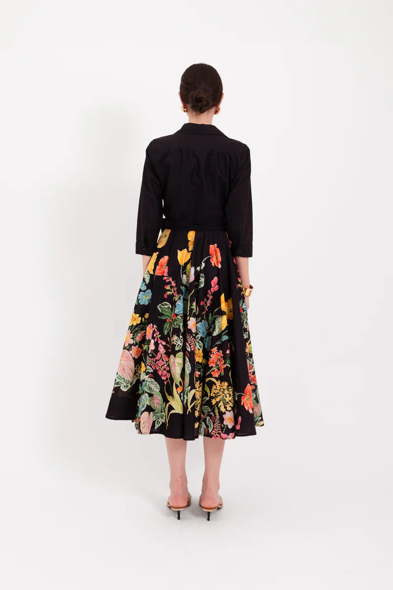 LAV-B7WD006 NINNI BLACK FLORAL PRINT DRE