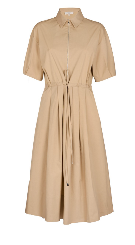 ANT-Q6607 KHAKI TIE WAISTED DRESS