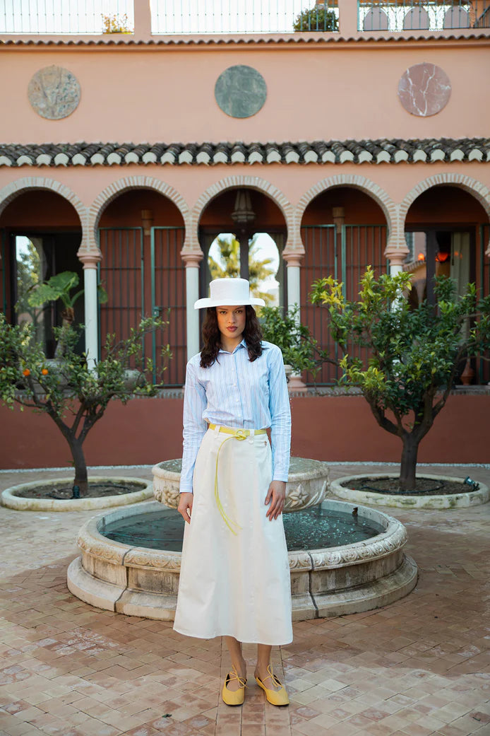 NOI-NR506A WHITE CORD BELT SKIRT