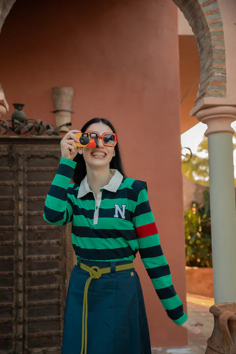 NOI-NR506A NAVY CORD BELT SKIRT