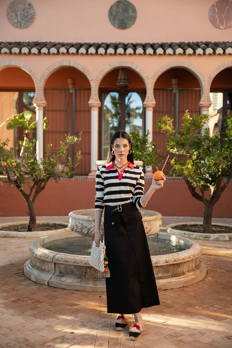 NOI-NR508 BLACK CARGO BELT SKIRT