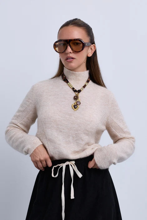 NOI-NR526 BROWN CORD SIDE PANEL SKIRT