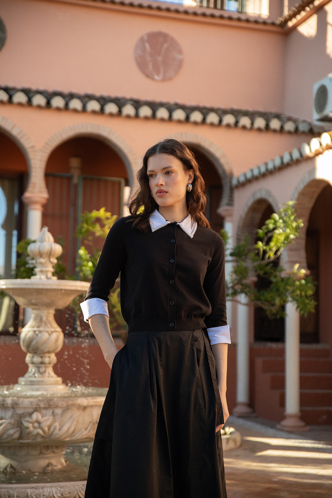 NOI-7413 BLACK WRAP TAFFETA SKIRT – Coats and co.