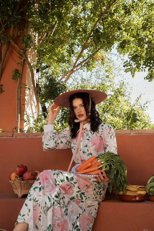 NOI-2420&2421 FLORAL OVERLAY DRESS