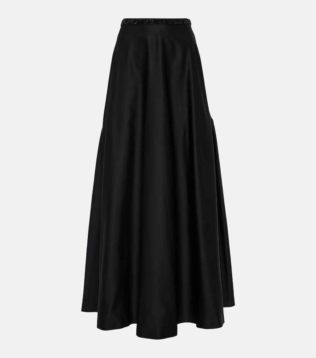 MAX-2421001 BRASILE BLACK SATIN SKIRT