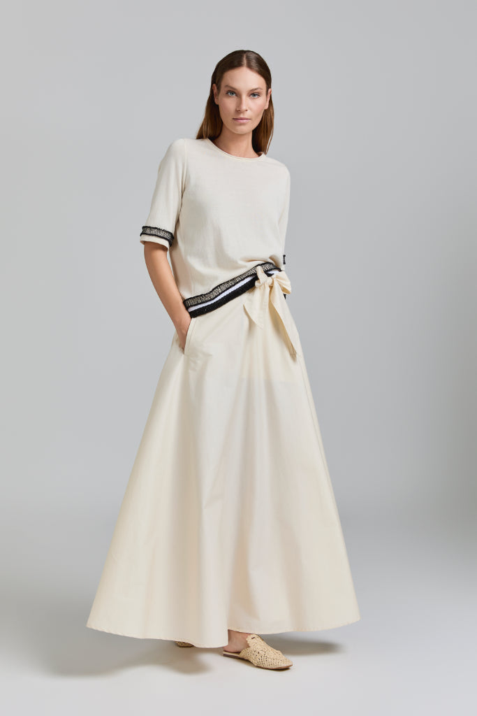 TRC-U311 CREAM BOW SKIRT
