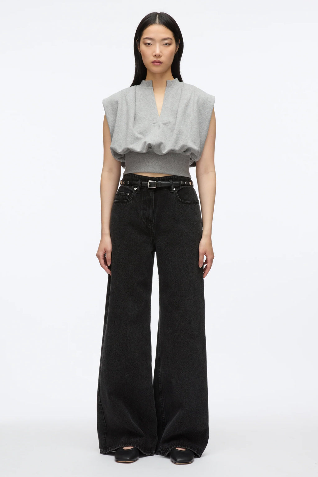 PLM-P202-1592 GREY FRENCH TERRY TOP