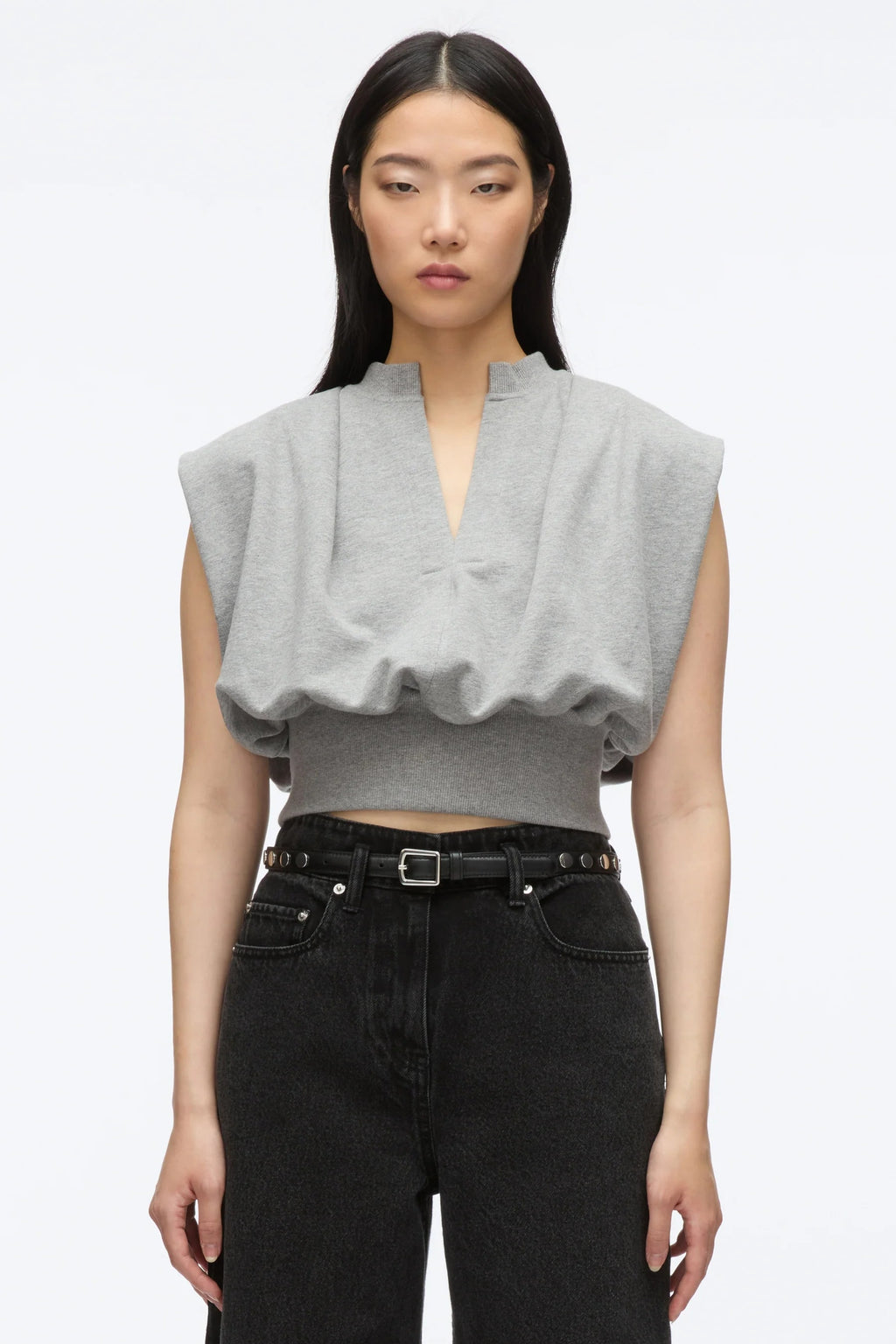 PLM-P202-1592UFT BLACK FRENCH TERRY TOP