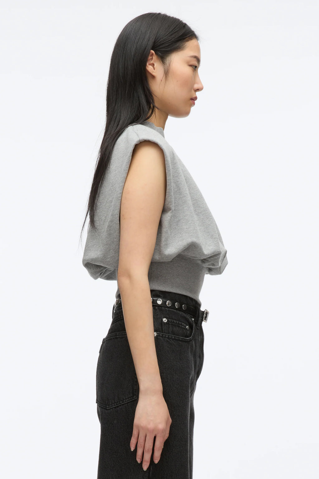 PLM-P202-1592 GREY FRENCH TERRY TOP