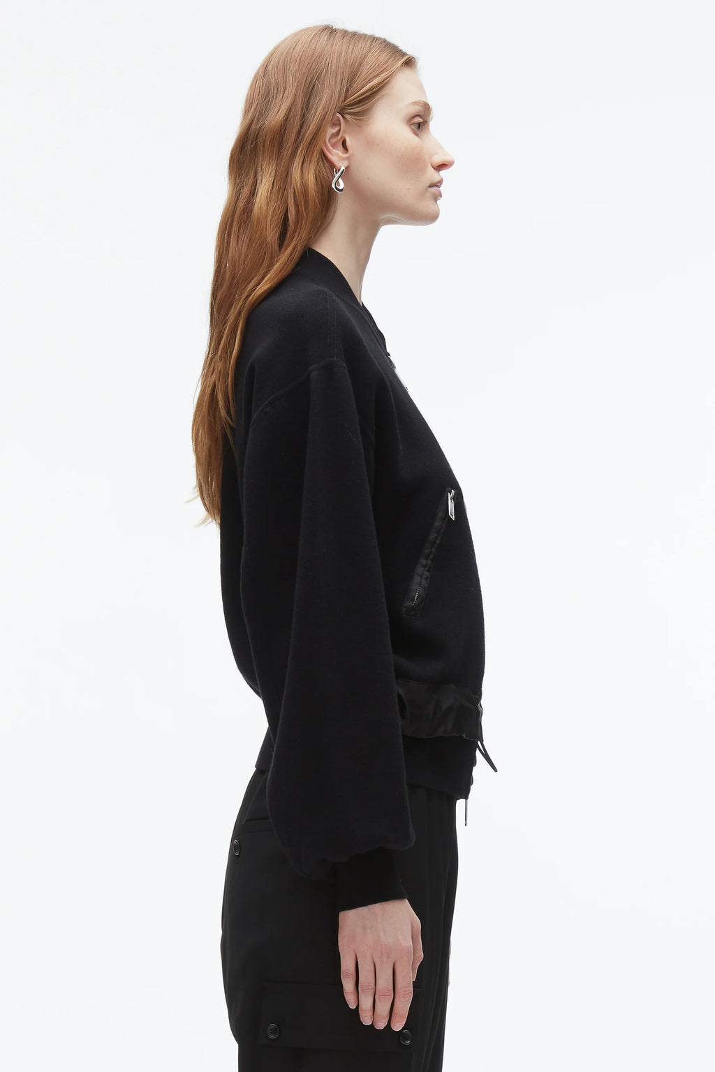 PLM-P251-70473TSM BLACK KNIT LAYERED JACKET