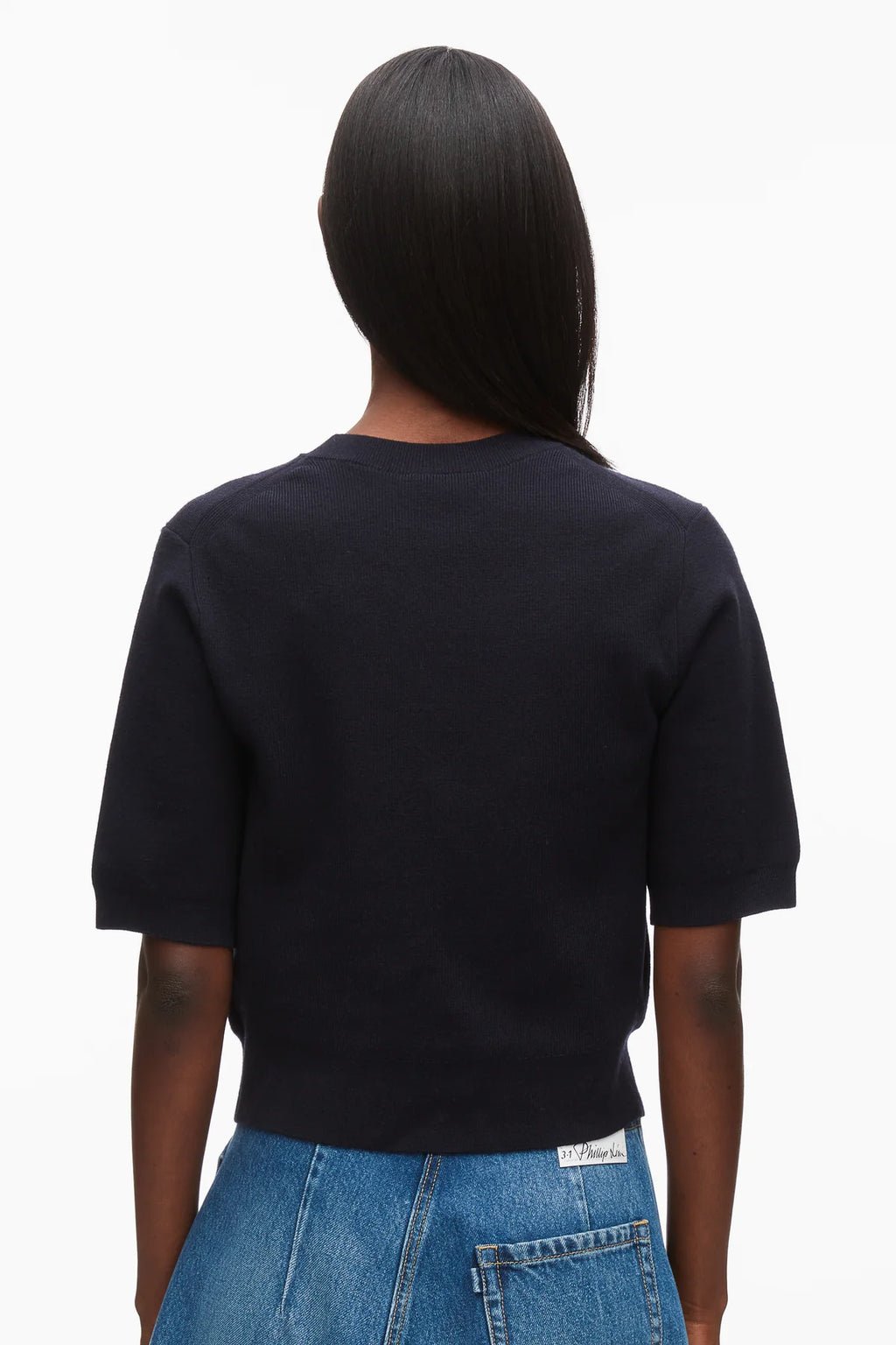 PLM-P261-70580 NAVY BEADED KNIT TOP