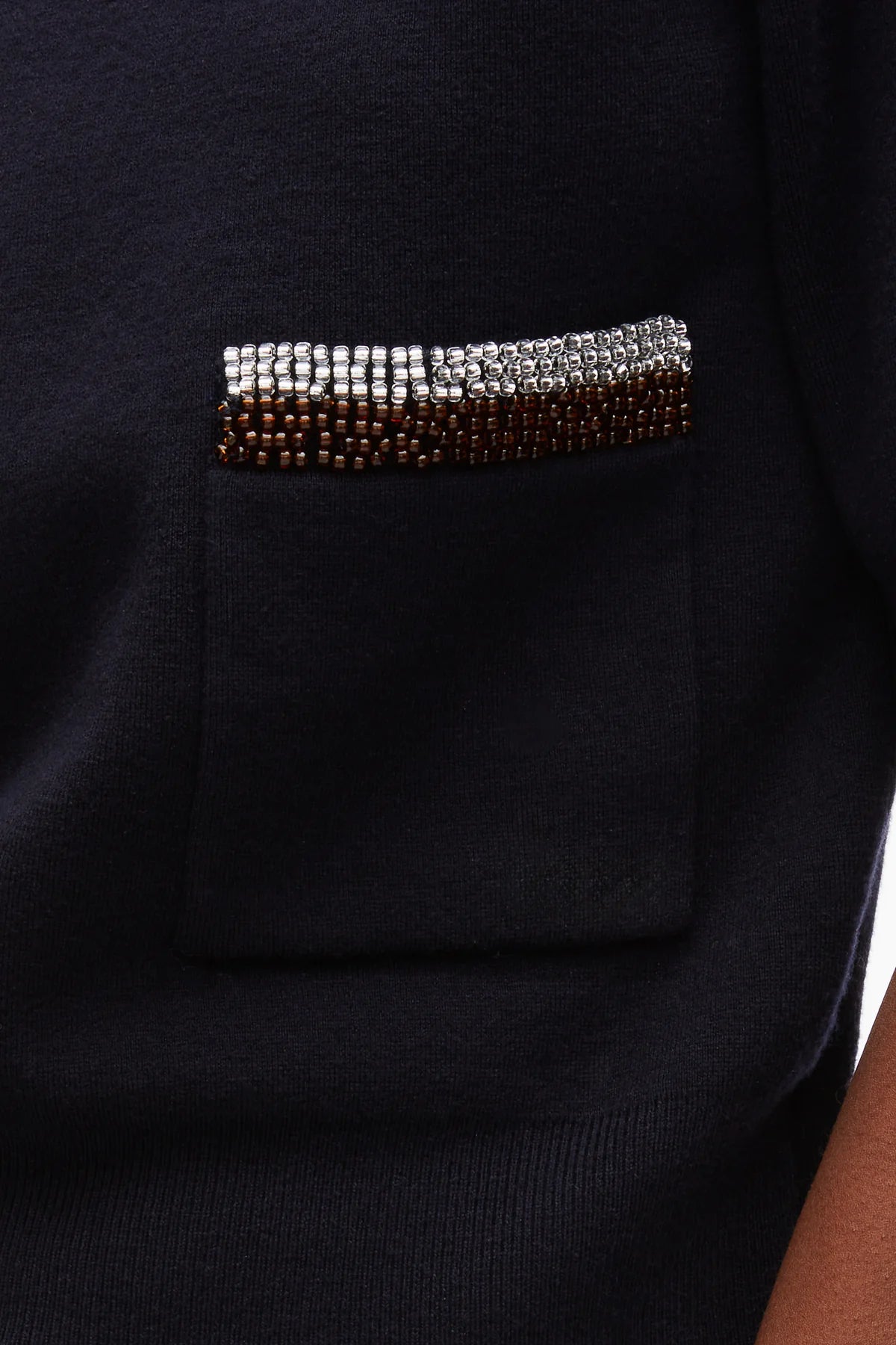 PLM-P261-70580 NAVY BEADED KNIT TOP