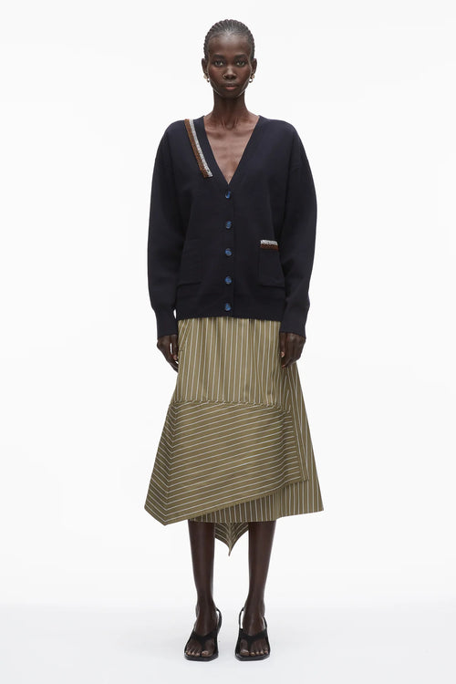 PLM-P261-70581 NAVY BEADED CARDIGAN