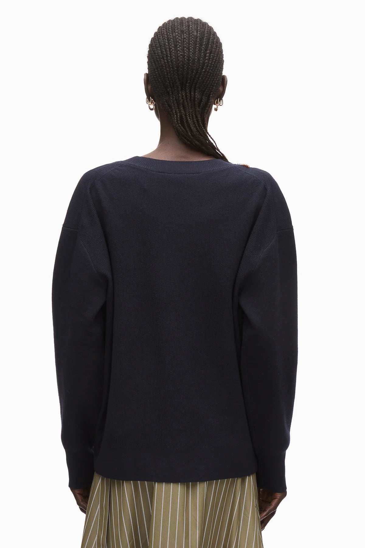 PLM-P261-70581 NAVY BEADED CARDIGAN
