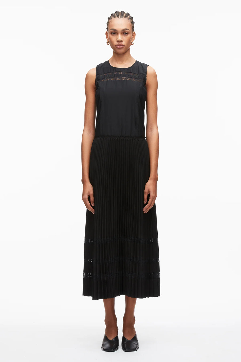 PLM-P261-91113 BLACK LACE INSERT DRESS