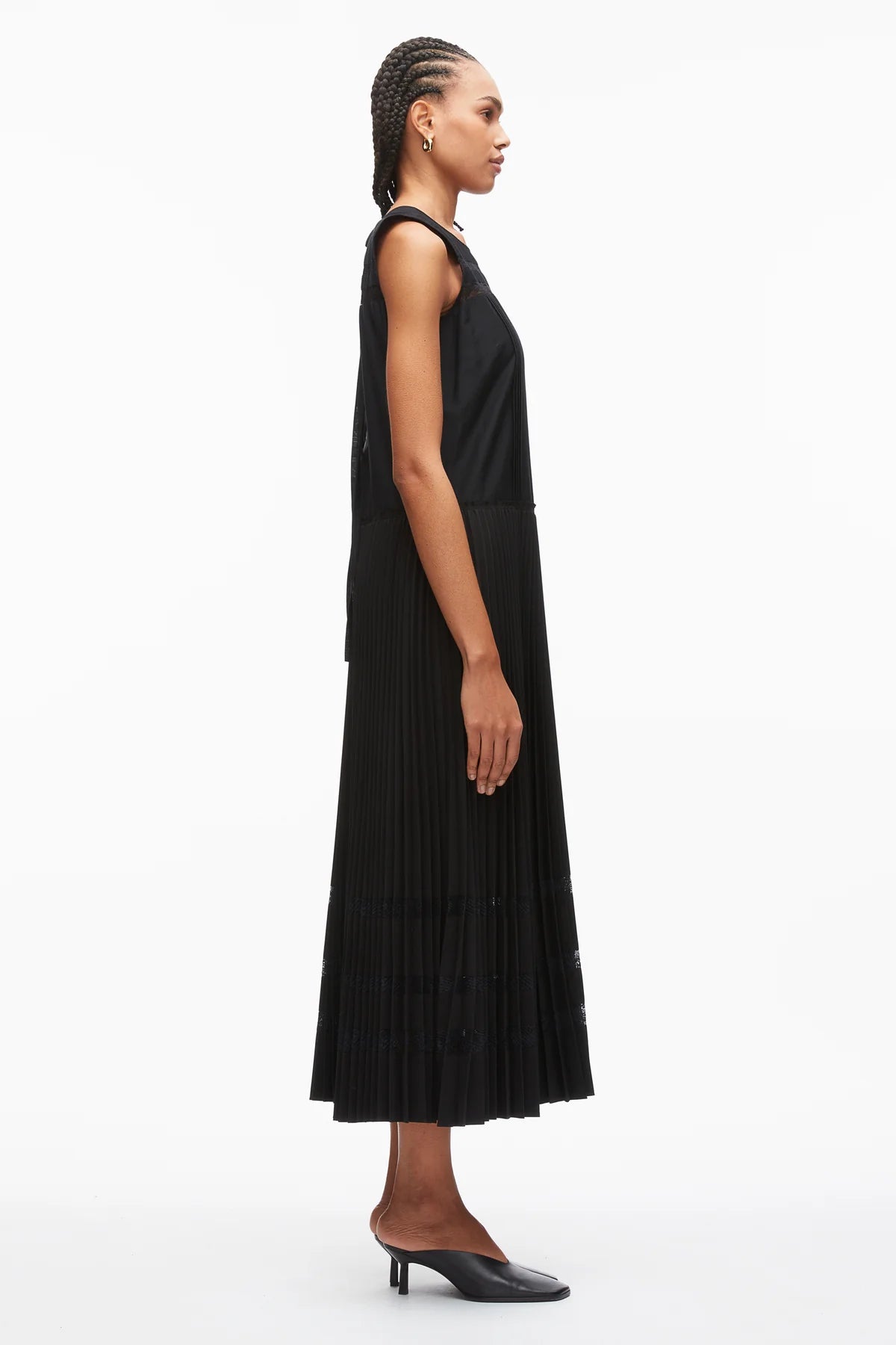 PLM-P261-91113 BLACK LACE INSERT DRESS