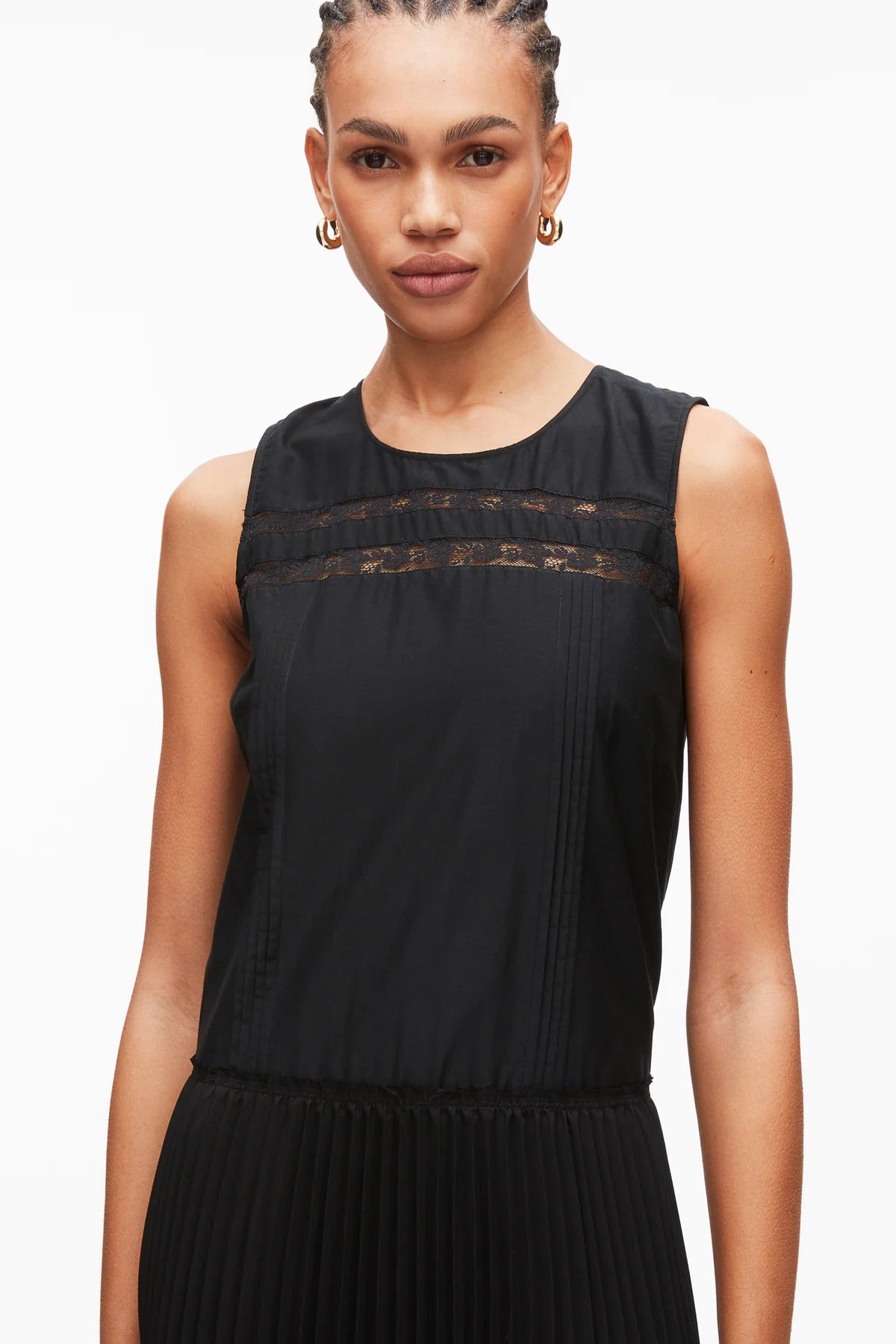 PLM-P261-91113 BLACK LACE INSERT DRESS