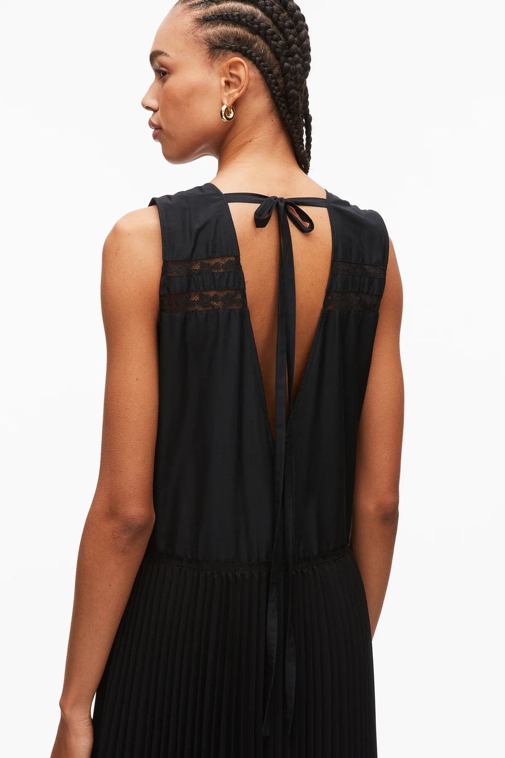 PLM-P261-91113 BLACK LACE INSERT DRESS