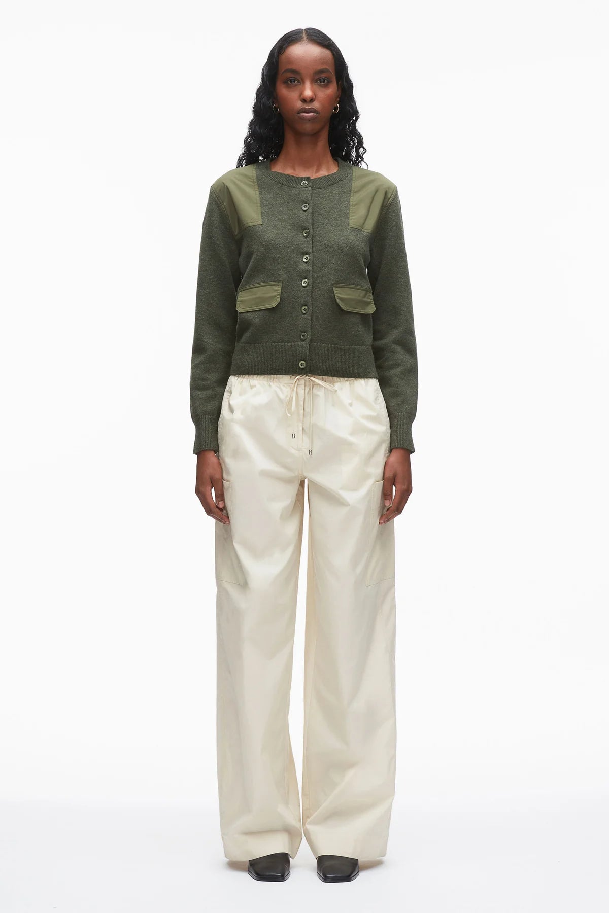 PLM-P262-70593 PINE KNIT COMBO CARDIGAN