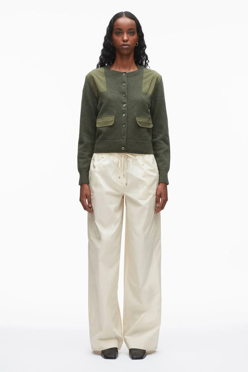 PLM-P262-70593 PINE KNIT COMBO CARDIGAN