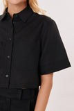 DRY-P485005 BLACK CROP SHIRT