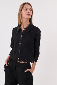 Black lace button down cardigan